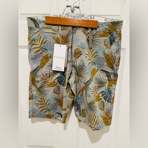 Denim & Flower Ricky Singh Shorts Mens 30 Power Stretch Natural Floral Nature